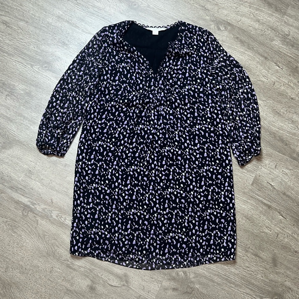 Diane Von Furstenberg Aria Print 100% Silk V-neck Tunic‎ Shift Dress